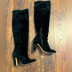 Aldo Black Suede Knee High Boots.